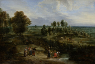 Landscape with Pastures and Clusters of Trees, c1650-1660. Creator: Lucas van Uden.
