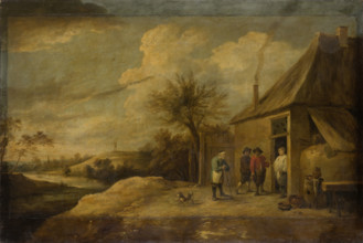 Landscape with Inn at a River, 17th century. Creator: Workshop of David Teniers the Younger.