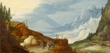 Mountain Landscape with Travelers, c1600-1700. Creator: Unknown.