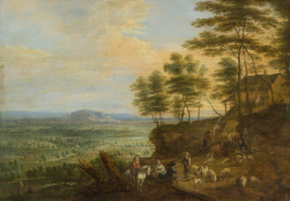 Landscape with Herd of Cattle before a Panoramic View, c1665. Creator: Unknown.