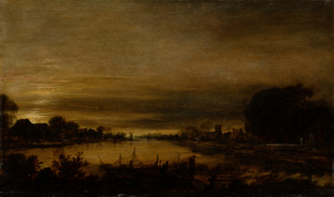 Landscape with Canal at Dusk, c1660-1670. Creator: Aert van der Neer.
