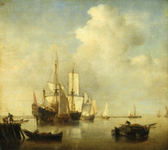 Calm Sea, c1660. Creator: Willem van de Velde the Younger.