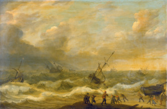 Stormy Sea with many Ships, 1638. Creator: Adam Willaerts.