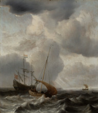 Stormy Sea with Ships, 1659. Creator: Willem van de Velde the Younger.
