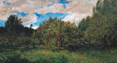 French Orchard at Harvest Time, (Le verger), 1876. Creator: Charles Francois Daubigny.
