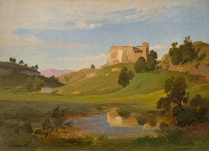 Italian Landscape with Wide Valley and Castle, c1842-1845. Creator: Eduard Wilhelm Pose.