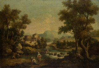 Italian Landscape with a Mountain Stream, 1701-1800. Creator: Francesco Zuccarelli.