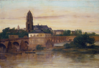 View of Frankfurt with the Old Bridge from Sachsenhausen, 1858. Creator: Gustave Courbet.
