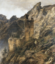 Rocky Landscape: Gorge with Ruins, 1830. Creator: Karl Friedrich Lessing.