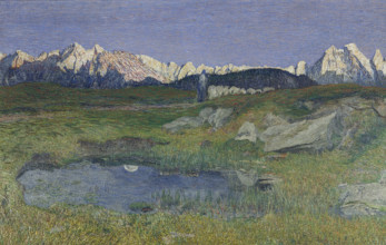 Alpine Landscape at Sunset, 1895-1898. Creator: Giovanni Segantini.