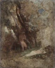 Faun and Nymph in the Woods, c1859. Creator: Arnold Bocklin.