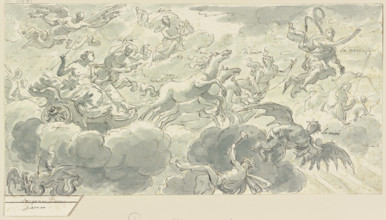 Aurora in a chariot with her entourage. Creator: Unknown.