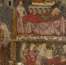 Fragment of an Altarpiece with a Standing Saint, The Birth of Christ, and..., 14th century. Creator: Spanish Master first half of the 14th century.