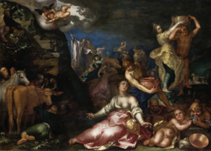 Moses Striking the Rock, 1611. Creator: Abraham Bloemaert.