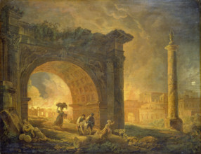 Roman Ruins, 1773. Creator: Hubert Robert.