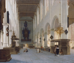 The Interior of the Oude Kerk in Delft, c1660-1663. Creator: Hendrik Cornelisz. van Vliet.