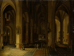 Interior of a Gothic Church by Candlelight, c1646-1652. Creators: Peeter Neeffs the Younger, Bonaventura Peeters I.