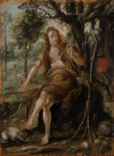 Eve Spinning, 1600-1625. Creator: Monogrammist SI.
