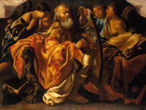 King David Playing the Harp, 18th century. Creator: Copy after Hendrick ter Brugghen.
