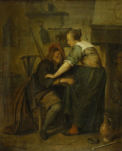 Inn with Guest and Serving Maid ("The Importunate Guest"), c1665. Creator: Jan Steen.