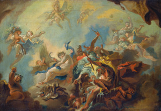 The Four Elements, Preparatory Study for a Painted Ceiling (Allegory of Time?), c1750-1752. Creator: Franz Anton Maulbertsch.