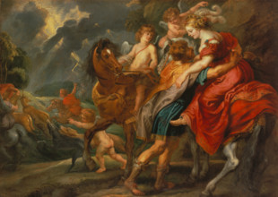 Dido and Aeneas, c1630. Creator: Workshop of Peter Paul Rubens.