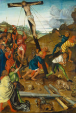 Raising of the Cross (Centre Panel of the Triptych), c1480-1500. Creator: Copy after Master of the Stötteritz Altar.