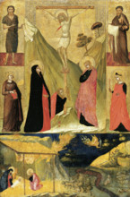 The Crucifixion, the Nativity and Saints, c1330-1335. Creator: Ambrogio Lorenzetti.