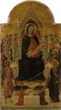 Madonna and Child Enthroned with Angels, Saints and Donors, before 1330. Creator: Jacopo del Casentino.