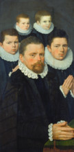 Shutter of an Altarpiece with Male Donors, c1570-1580. Creator: Flemish Master.