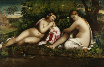 Two Resting Nymphs, c1510-1515. Creator: Jacopo Palma il Vecchio.