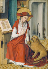 St Jerome in his Study with the Lion, 1480. Creator: Master of the Housebook.