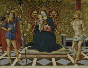 Virgin and Child Enthroned with Saints Christopher and Sebastian, c1498-1525. Creator: Fiorenzo di Lorenzo.