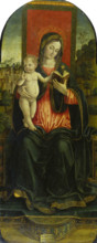 Madonna and Child Enthronend, c1493-1494. Creator: Macrino d'Alba.