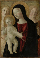 Virgin and Child with Saints Sebastian and Catherine of Alexandria, c1490-1500. Creator: Neroccio di Bartolomeo di Benedetto de' Landi workshop.