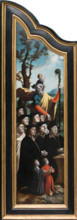 Triptych with the Crucifixion, Saints and Donors, 1530-1540. Creator: North Netherlandish Master.
