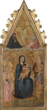 Enthroned Madonna and Child with four saints..., c1380-1395. Creators: Cristoforo di Bindoccio, Meo di Pero.