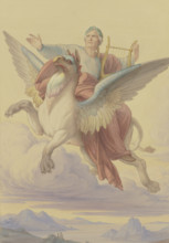 Goethe's Apotheosis, (design for a standard at Goethe's Jubilee in 1849), 1849. Creator: Eduard von Steinle.