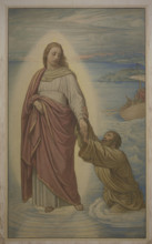 Christ rescuing the sinking Peter, 1860. Creator: Eduard von Steinle.