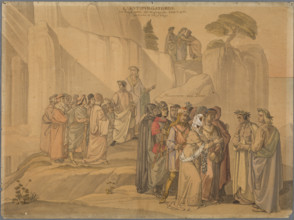 Dante encounters a group of souls singing the Miserere, who, upon a violent death, repented..., 1831 Creator: Johann Anton Ramboux.