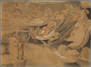Dante in the second circle of Hell, or the restless abode of those unchaste in love, speaks..., 1831 Creator: Johann Anton Ramboux.