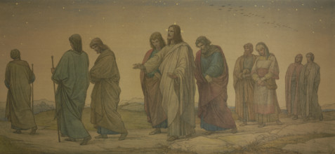 Christ walking with the disciples, (first composition), 1862. Creator: Eduard von Steinle.