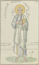 The four Evangelists at the atrium of the main entrance of San Mark's Basilica...Matthew, 1818-1843. Creator: Johann Anton Ramboux.