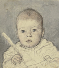 Portrait of Victor Scholderer as a toddler, c1880-1881. Creator: Otto Scholderer.