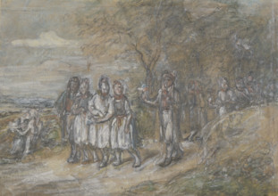 Hessian farm youths, c1840s. Creator: Jakob Dielmann.