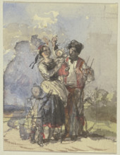 Farmers on a path, c1830-1872. Creator: Jakob Becker.