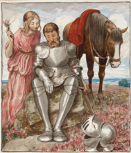Erika and Seated Knight, 1894. Creator: Hans Thoma.