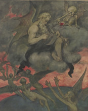 Chronos sharpens the scythe, c1860s. Creator: Hans Thoma.