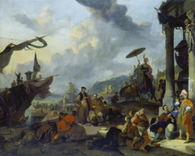 Mediterranean Harbour Scene, 1669. Creator: Johannes Lingelbach.