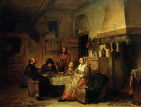 A Family Praying at the Midday Meal, 1667. Creator: Egbert van Heemskerck I.